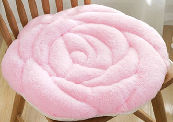 Comfortable Cushion Rose Cushion Office Chair Cushion Autumn And Winter Tatami Warm Plush Padded Cushion - Цвет: Pink