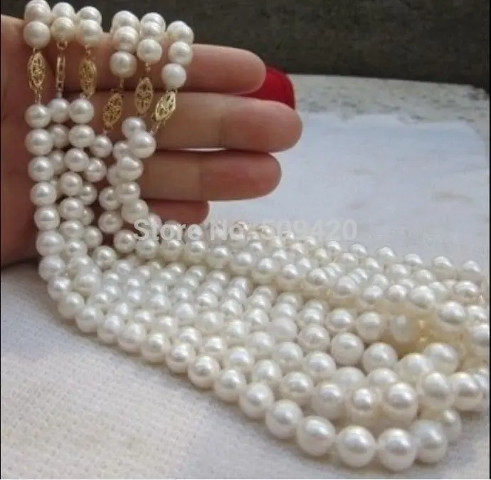 

W&O658>>six piece 8-9mm Australian south white pearl necklace 18inch 6PCS
