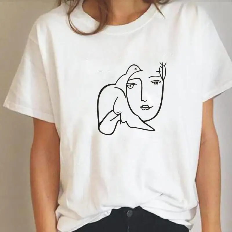 Funny Harajuku Tee Shirt Femme Summer Short Sleeve Plus Size Hipster Anime T Casual Tops Tshirt Women | Женская одежда