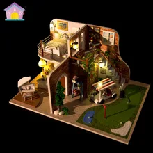 Miniatura Деревянный Кукольный дом модель здания Мебель Кукольный миниатюрные игрушки Вилла Модель Наборы X002