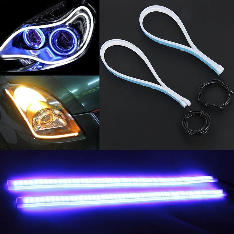 

2x 30CM LED Strip Light Lamp Car LED DRL Daytime Running Light Flexible Soft Tube For Car Headlight Fog Lamp Turn Signal Light
