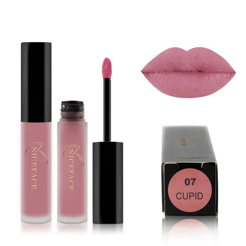 NICEFACE Nude Batom mate Lipgloss макияж жидкая губная помада с увлажняющим действием длительное время Levre матовый блеск для губ красота Косметика Румяна - Цвет: 7