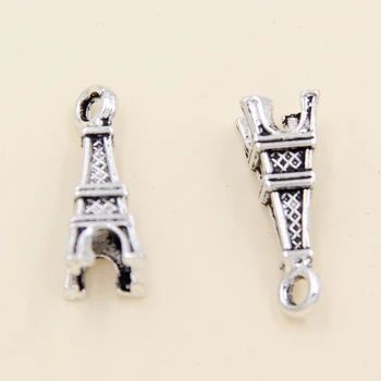 

2019 Special Offer New Trendy Zinc Alloy Metal Floating Charms Wholesale 70pcs Tibetan Tower Charms Pendants 6x6x17mm