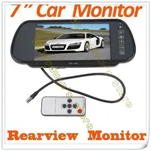 Car DVD player 7″ Color TFT LCD mirror monitor auto Camera DVD VCR Car camera car video free shipping