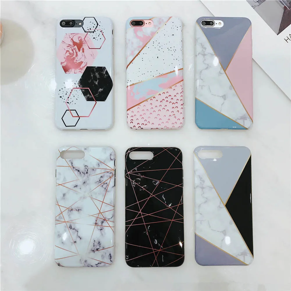 

New Marble For Iphone 66S 6P78 8P X Xs Xr Xsmax Black And White Color Drop-Proof Marble Phone Case