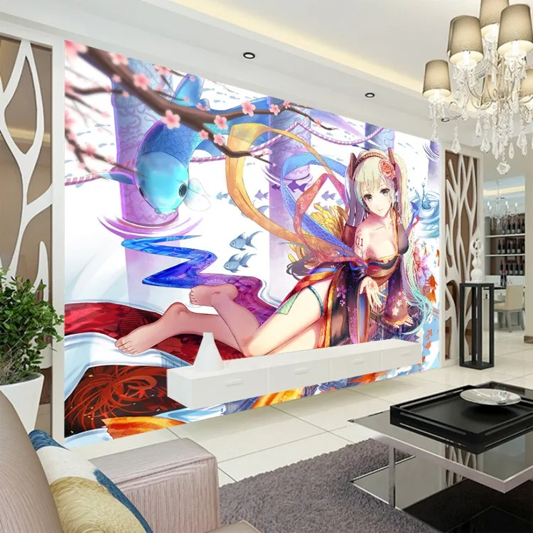 Изготовленный На Заказ 3D обои с названием песни «Hatsune Miku настенная Сакура фото обои аниме для детей Спальня для гостиной комнаты, отеля номер deocr 3D обои