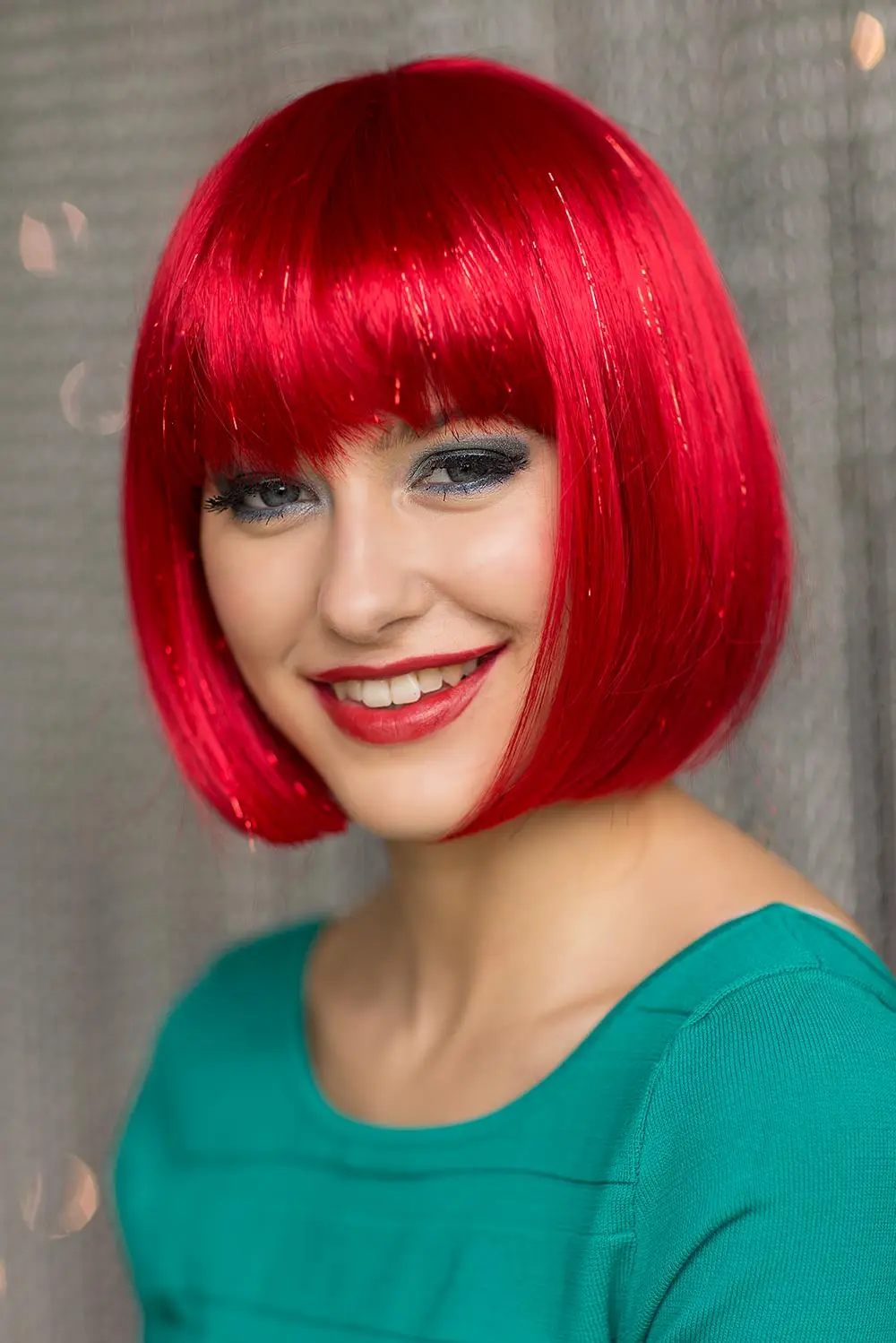 80.0US $ |New Short Bob Wigs Heat Resistant Cute Synthetic Hair With Bangs ...