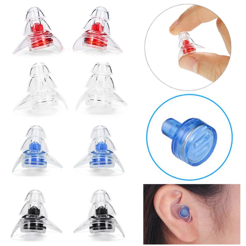 1 Pair Soft Silicone Ear Plugs Ear Protection Reusable Professional Music Earplugs Noise Reduction For Sleep DJ Bar Bands Sport safety footwear