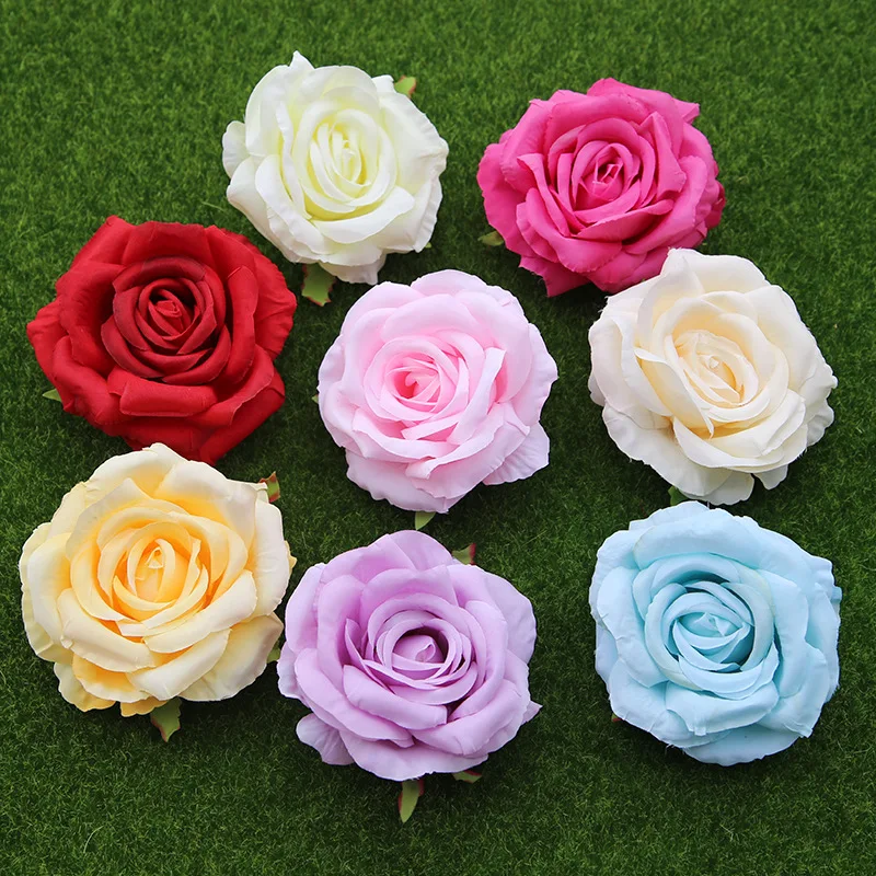 1pcs Artificial Decorative 10cm Rose Heads Cheaper Flower Simulation