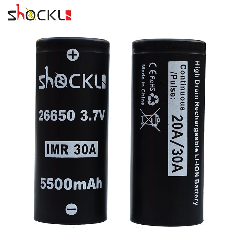 Аккумулятор Shockli 26650 5500 мАч 3 7 В литий ионная аккумуляторная батарея 20A 30A для
