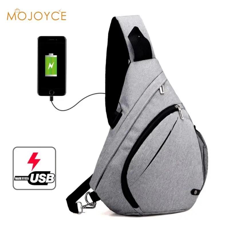 

Mens Travel Casual Chest Bag USB Charging Man's Crossbody Messenger bag Waterproof Fashion Travel Single Shoulder Crossbody Bag