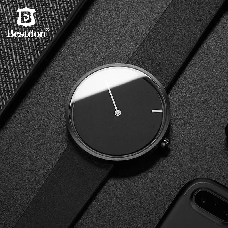 Bestdon Red Dot Design Award No Pointer Watch Men Simple Unisex Watches Unique Minimalist Tiktok Wormhole Concept Students 2019
