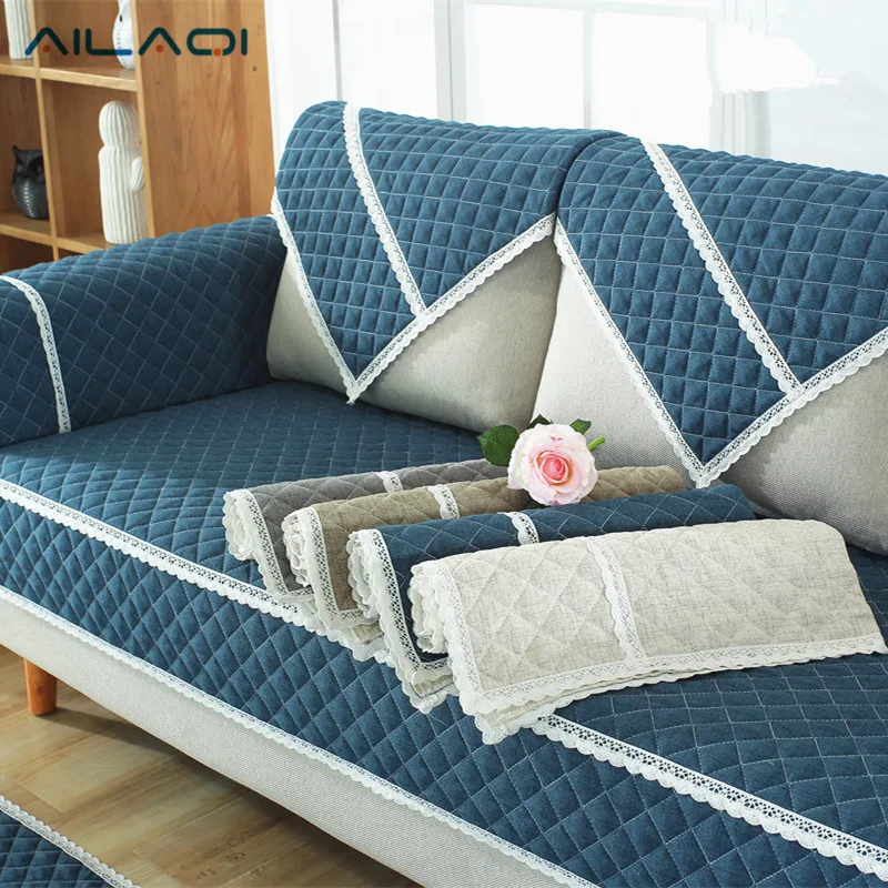 AILAQI 100% хлопковый чехол для дивана гостиной Мягкий Нескользящий l образный