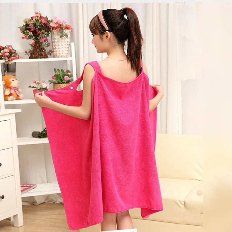 

Microfiber Wearable Women Sexy Bath Towel Dry Wash clothing Wrap Women Bath Towels Beach Spa Dress Wrap Drop Shipping