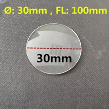 ПММА плоско выпуклая Акриловая линза диаметр 30 мм фокусное расстояние 100 мм