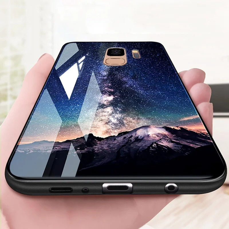 TOMKAS Tempered Glass Case For Samsung Galaxy S9 S9 Plus Silicone Coque Patterned Phone Cover Cases For Samsung Galaxy Note 8 (6)