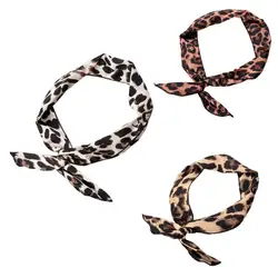 Для женщин обувь для девочек кроличьи уши железная проволока Hairband с леопардовым принтом красочный лук эластичный ободок твист