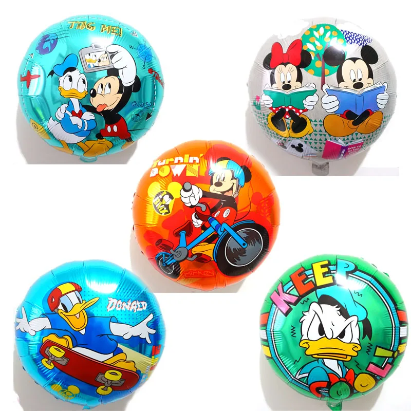 

2018 new style minnie mickey balloon 18inch round duck and mickey helium balloons for children toys birthday party balloons