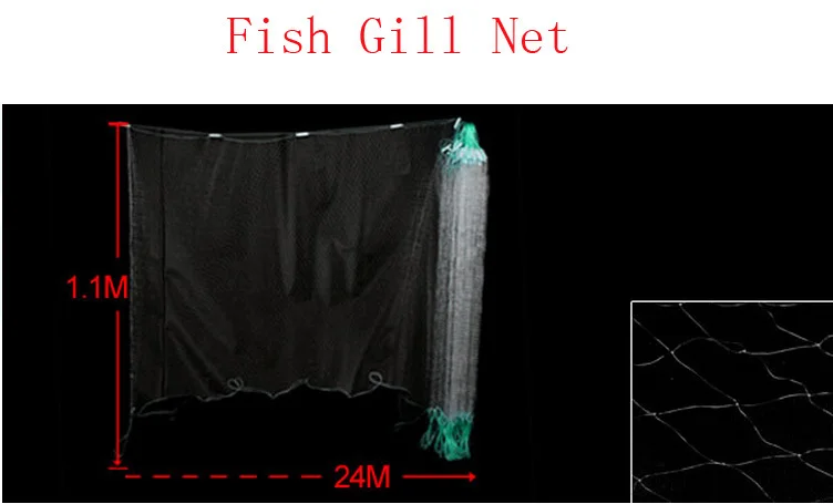 White 3.4x1cm Mesh Hole 24M x 1.1M Fishing Trap Monofilament Gill Net 2pcs | Спорт и развлечения