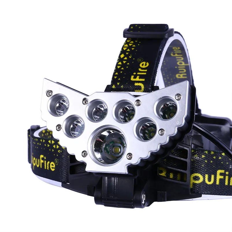 7X XM-L T6 Torch Led Light Headlight Rechargeable 18650 Headlamp Travel Head Torch  5 Modes Headlight White Zaklamp 35JY1408