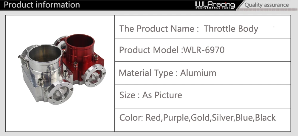WLR гоночный- корпус дроссельной заслонки 70 мм корпус дроссельной заслонки производительность впускной коллектор Заготовка алюминий высокий поток WLR6970