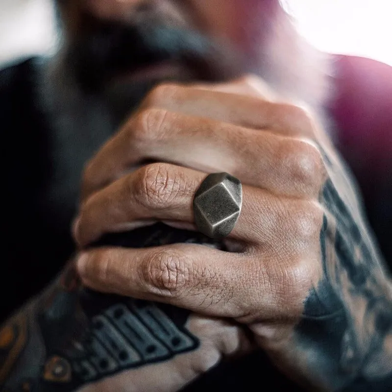 

Assorted Colors Signet Ring for Men Stainless Steel Quadrangle Flat Top Square Personalized Engraving Mens Jewellery