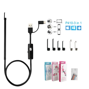 

New 3 In 1 Visual Ear Spoon Borescope Ear Cleaning Tool USB Mini Camera Borescope Android PC Ear Pick Tool Health Care Otoscope