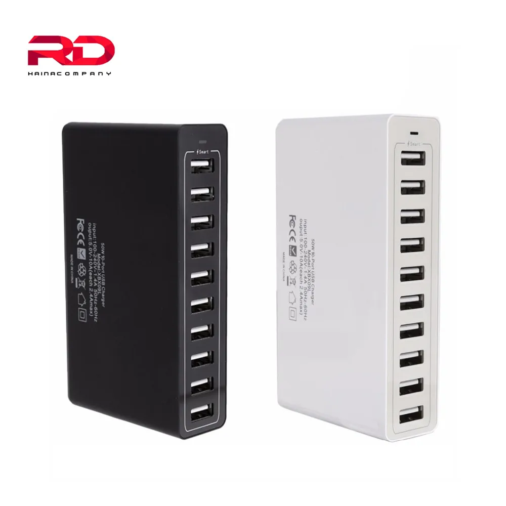 

Fast charging 10 Ports Multiple USB Charger Desktop Charger 5V 10A 50W Smart Quick Mobile Charger For iPhone Samsung xiaomi