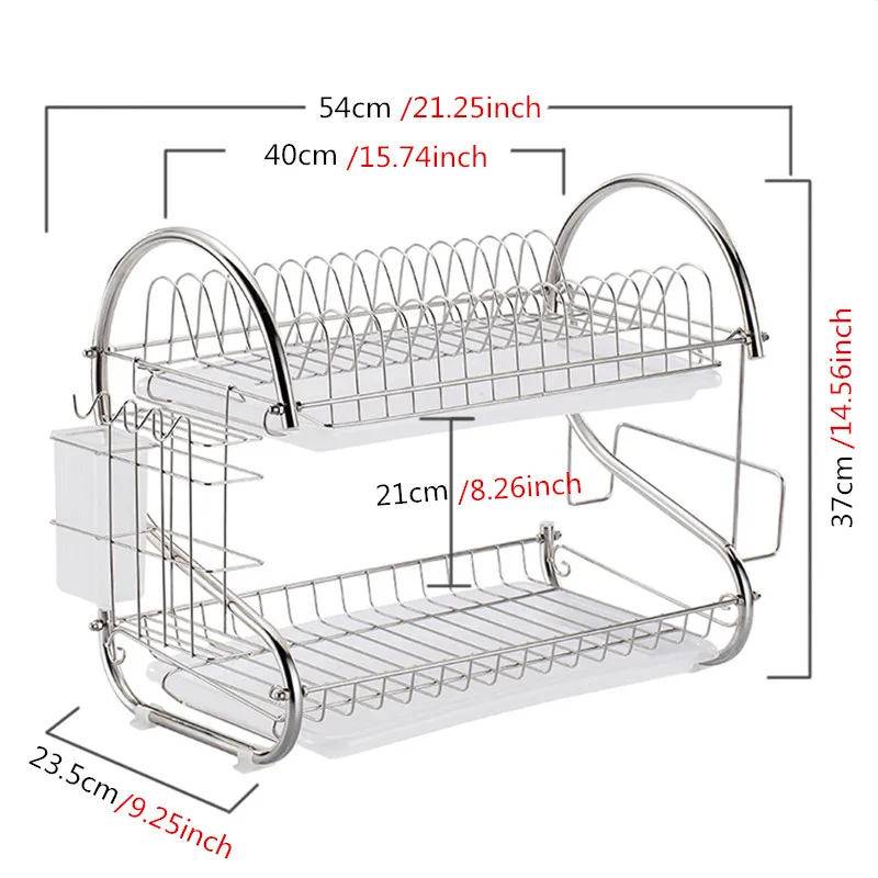 2 яруса кухонная Сушилка сушилка для посуды покрытая железной раковиной Сушилка сушилка для посуды кухонные принадлежности органайзер для хранения