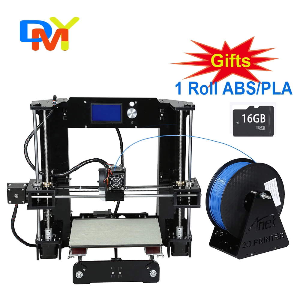 Aluminium Hotbed 3d-printer Precision Reprap Prusa i3 DIY 3d Printer Kit With Filament Card Software Video Free