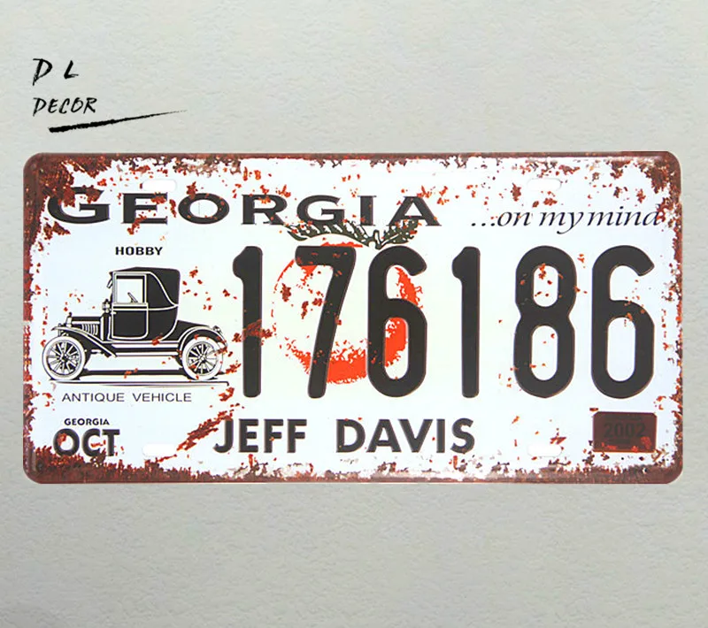 DL GEORGIA 176186 JEFF DAVIS Route 66 металлический шоссе гаражный знак человек пещера Декор