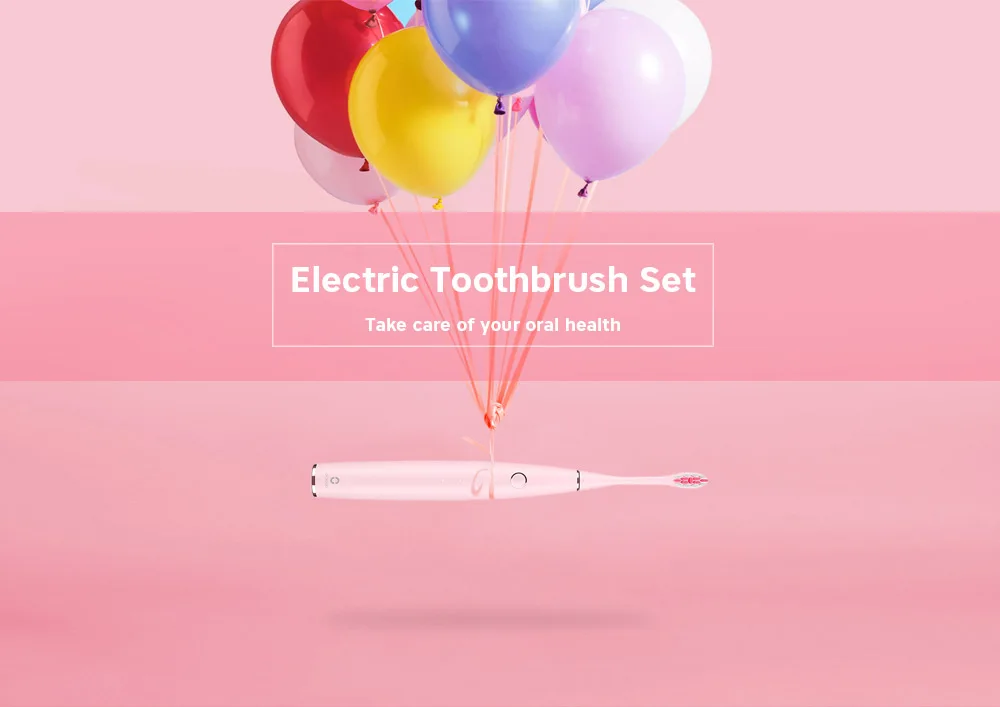 oclean Electric Toothbrush Set with 2 Brush Heads and 1 Wall-mounted Holder
