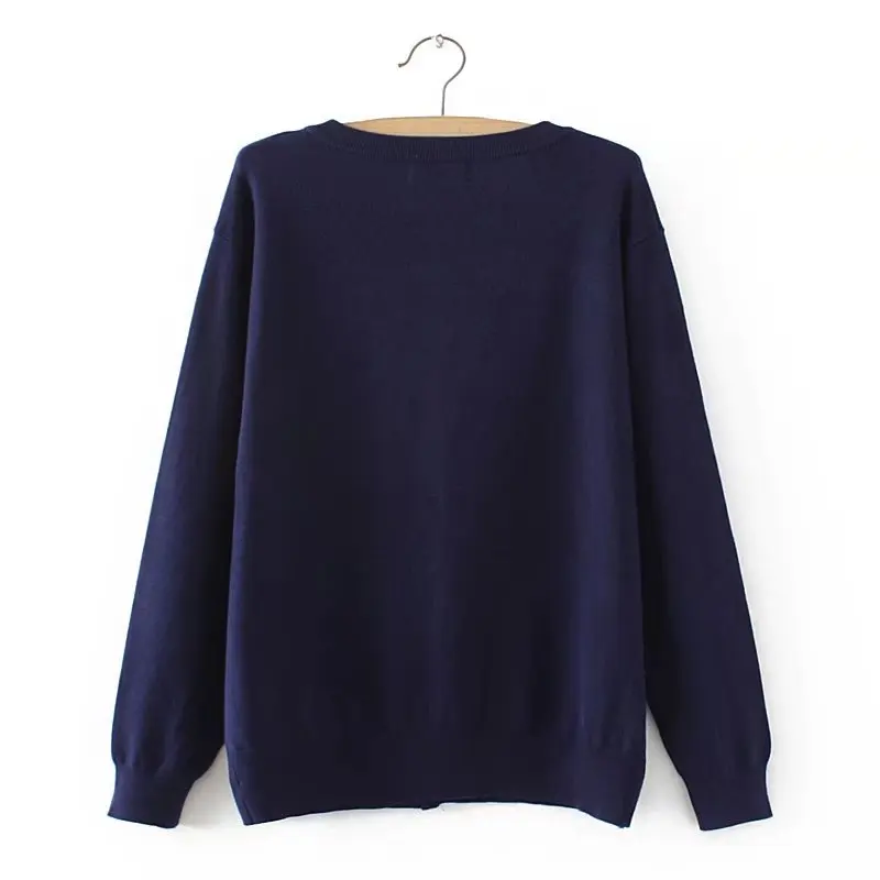 Embroidery Thin Sweaters Autumn Style Plus Size 3 4 XL Single Breasted Women Sweater KKFY464 Embroidery Thin Sweaters Autumn Style Plus Size 3 4 XL Single Breasted Women Sweater KKFY464