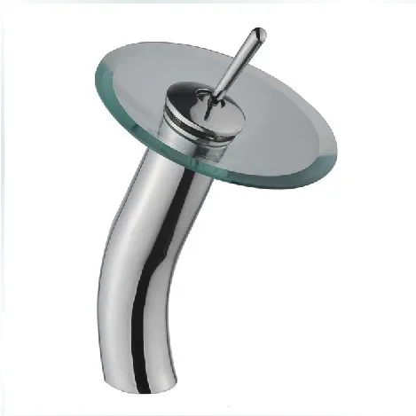 brass body senducs Топ Водопад кран с хорошим качеством хром Ванная раковина кран для кран со стеклянной вставкой смеситель - Цвет: brass body