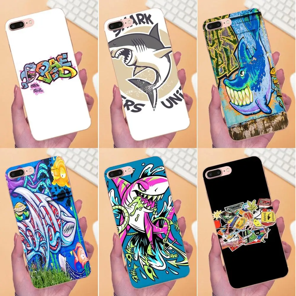 For Huawei Mate 7 8 9 10 20 P8 P9 P10 P20 P30 Lite Plus Pro 2017 Art On Sale Luxury Phone Case Funda Fish Shark Cartoon | Мобильные