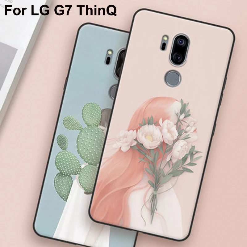 Чехол для телефона LG G7 тонкий чехол ThinQ G710 мягкий ТПУ с цветочным рисунком G 7 G7ThinQ |