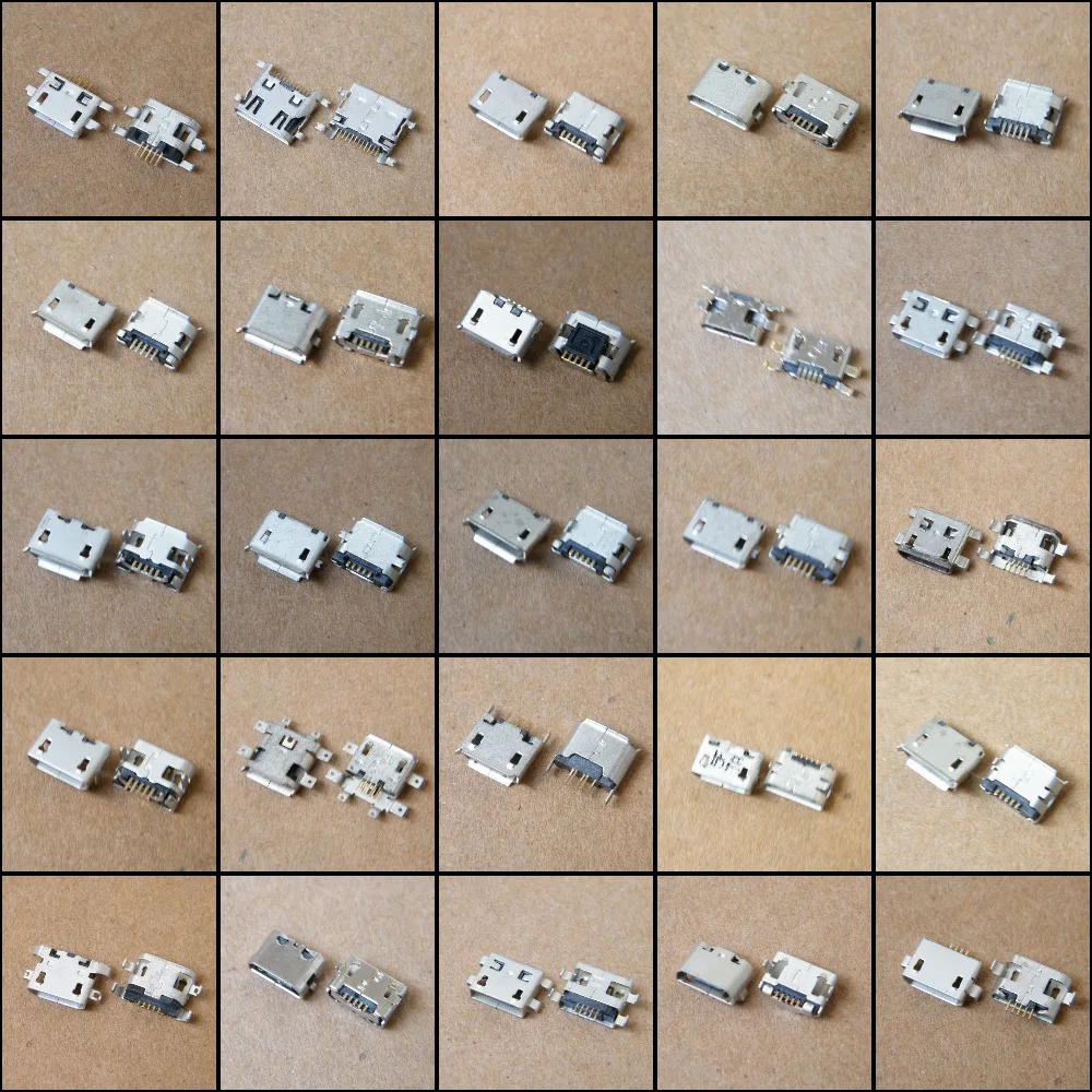 

New 50Models / 500pcs Micro USB Jack 5pin 7pin USB Charging Socket Connector Charging Data power Plug Port