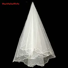 Белая слоновая кость для новобрачных Фата 1,5 м свадебная фата один Слои без гребень свадебный букет невесты из бисера вуаль аксессуары для свадьбы свадебный вуаль