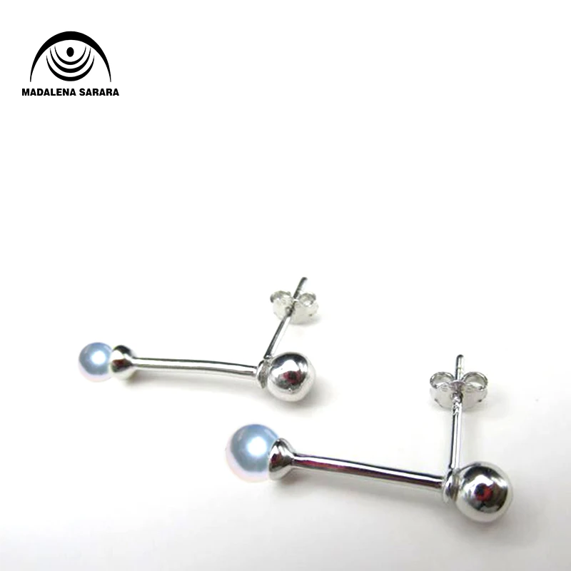 

MADALENA SARARA AAA 7-8mm freshwater pearl S925 sterling silver simple pop earrings can be customized