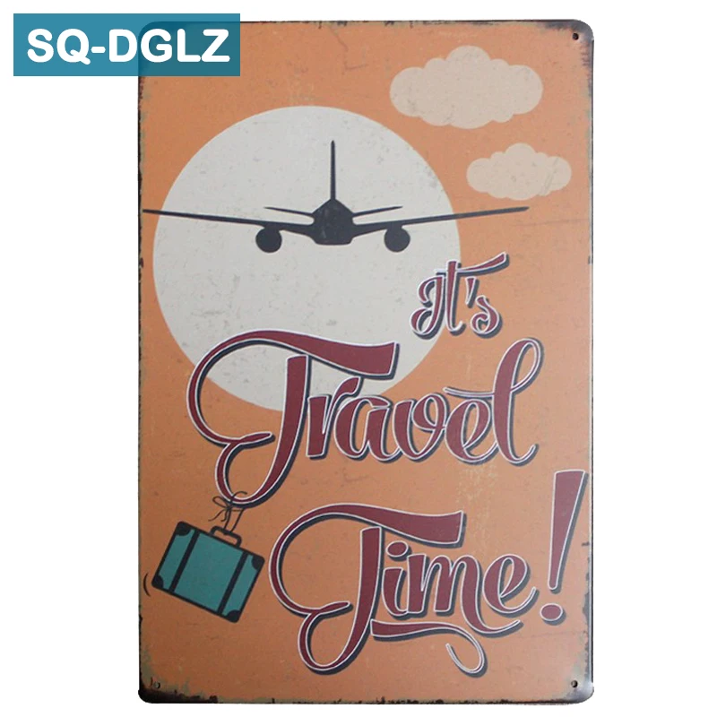 

[SQ-DGLZ]Hot It's Travel Time LOVE Metal Sign Retro Store Wall Decor Vintage Metal Crafts Home Decor Painting Plaques Art Poster