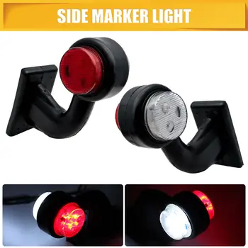 

2pcs 12 LED Side Marker Indicator Light Lamp Side Marked Lamp For Truck Lorry Caravan Trailer 12/24V Red White