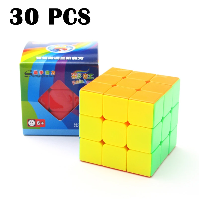 30 шт. ShengShou Радуга 3x3 магический куб конкурс гладкая Cubo magico не наклейка головоломка куб трехслойный Neo cube классическая игрушка