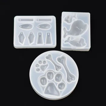 

SNASAN 3pieces Silicone Mold pendant Resin Silicone Mould handmade DIY Jewelry Making epoxy dolphin bone stone bear
