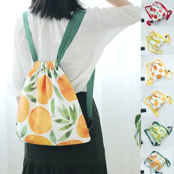 

2020 Hot Fashion Small Fresh Art Canvas Shoulder Bag Female Print Drawstring Backpack Support dropship Shipped within 36 hours