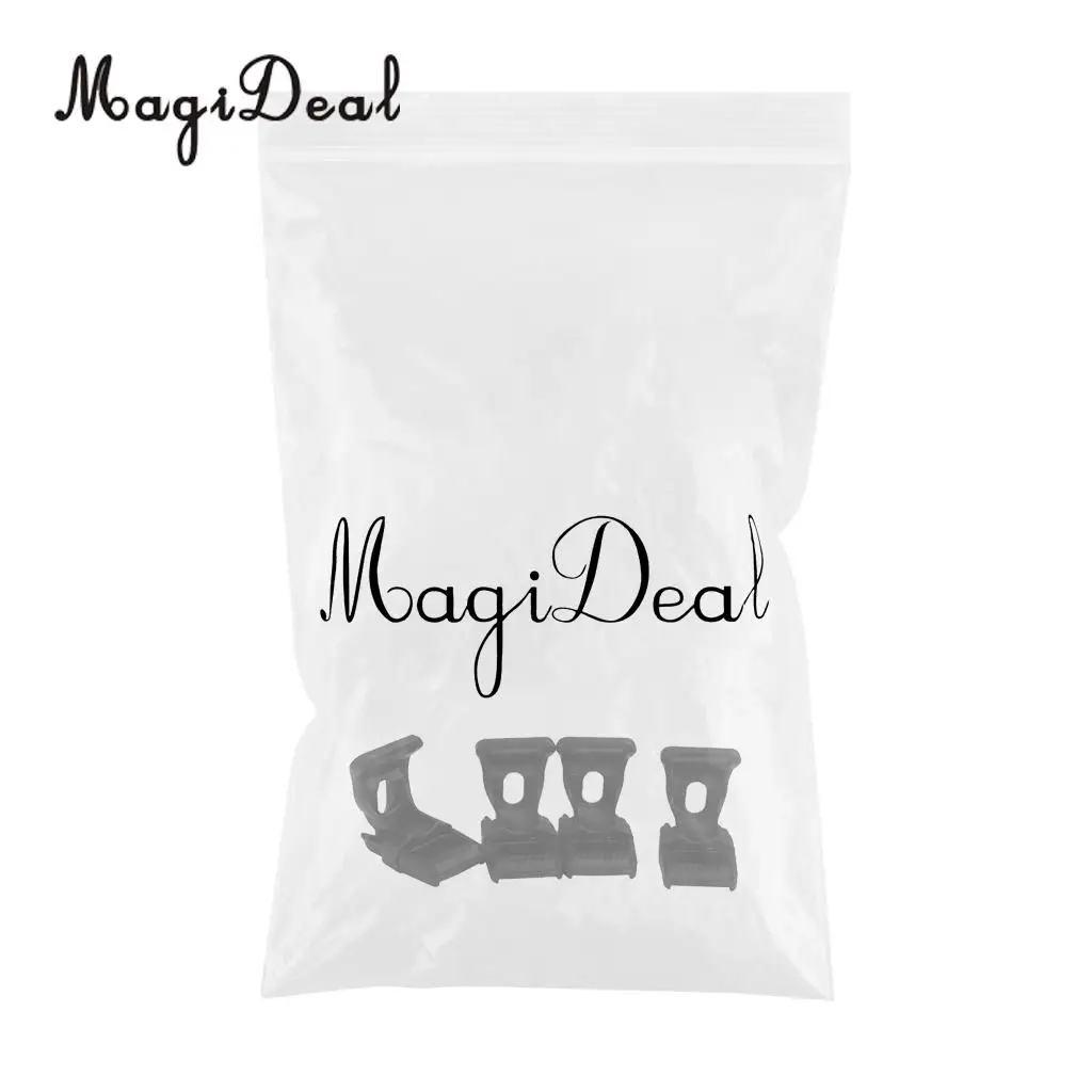 MagiDeal 4pcs Black Nylon Plastic Camping Tent Pole Fixing Split Buckles