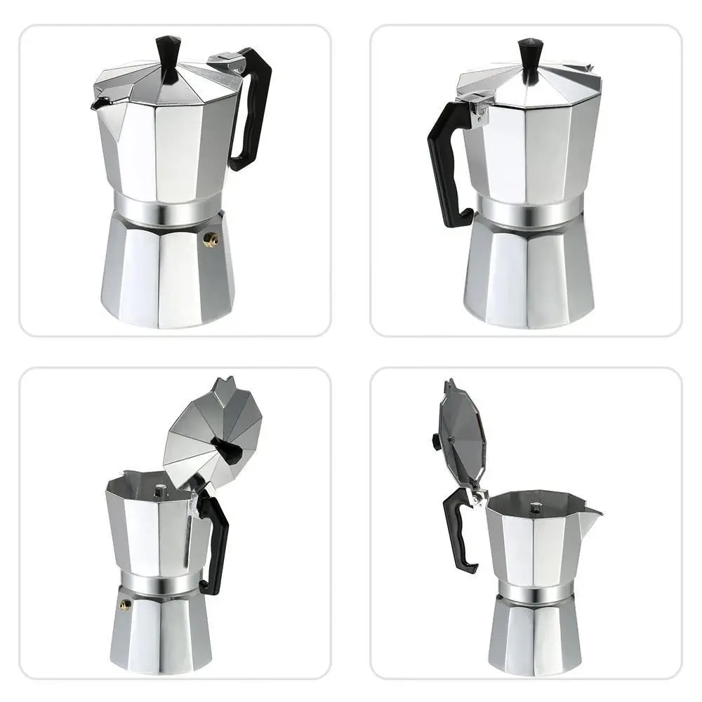 Алюминиевый чайник Mocha, Кофеварка, эспрессо, Перколятор, кофейная плита, 1 чашка/3 чашки/6 чашек/9 чашек/12 чашек, Итальянский кофе эспрессо C511