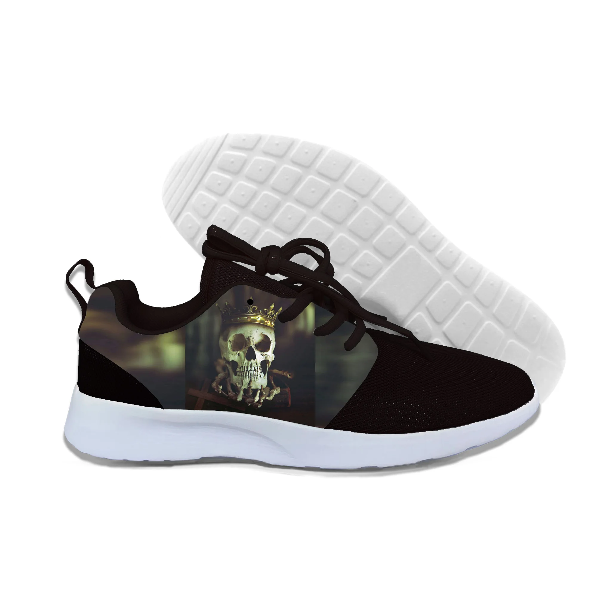

2019 Fashion Metal Crown Men/Women 3d Skull Print Spring Summer Autumn Winter Hip Hop Lightweight Canvas Shoes
