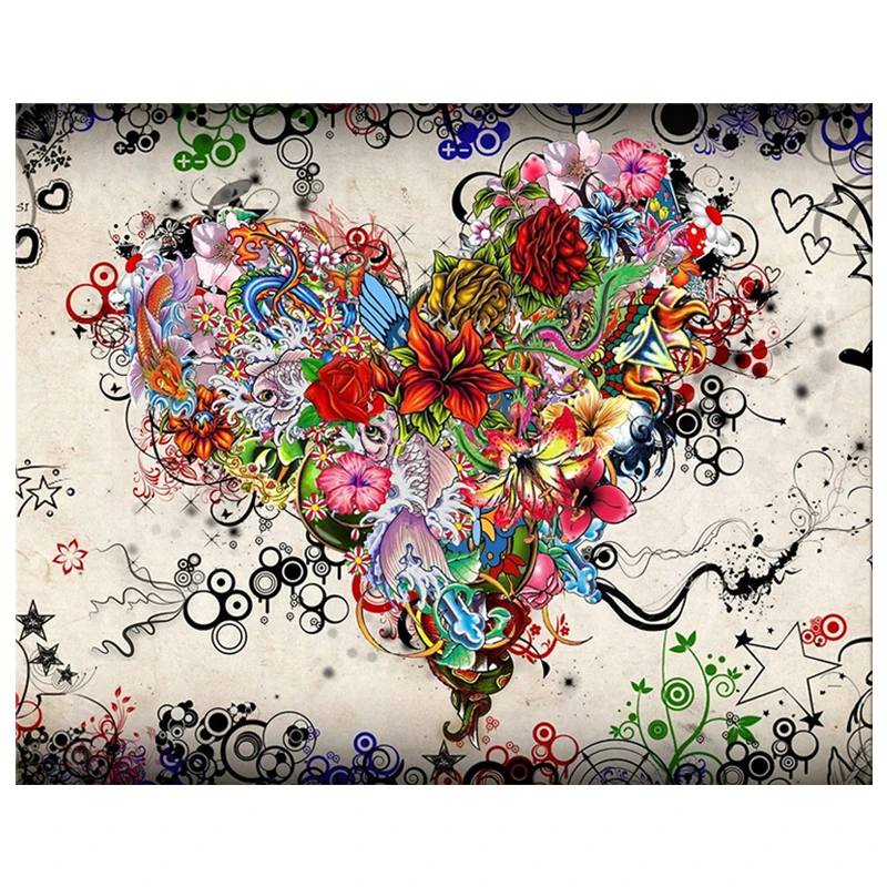 

Full Square 5D DIY Diamond Painting heart flower Crystal Embroidery Cross Stitch Needlework Mosaic Painting Decor Gift 0425