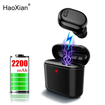 

HaoXian Mini Wireless Bluetooth Earphone Waterproof Stereo Earbuds Handsfree Sports Headset With Charging Box Phone Power Bank