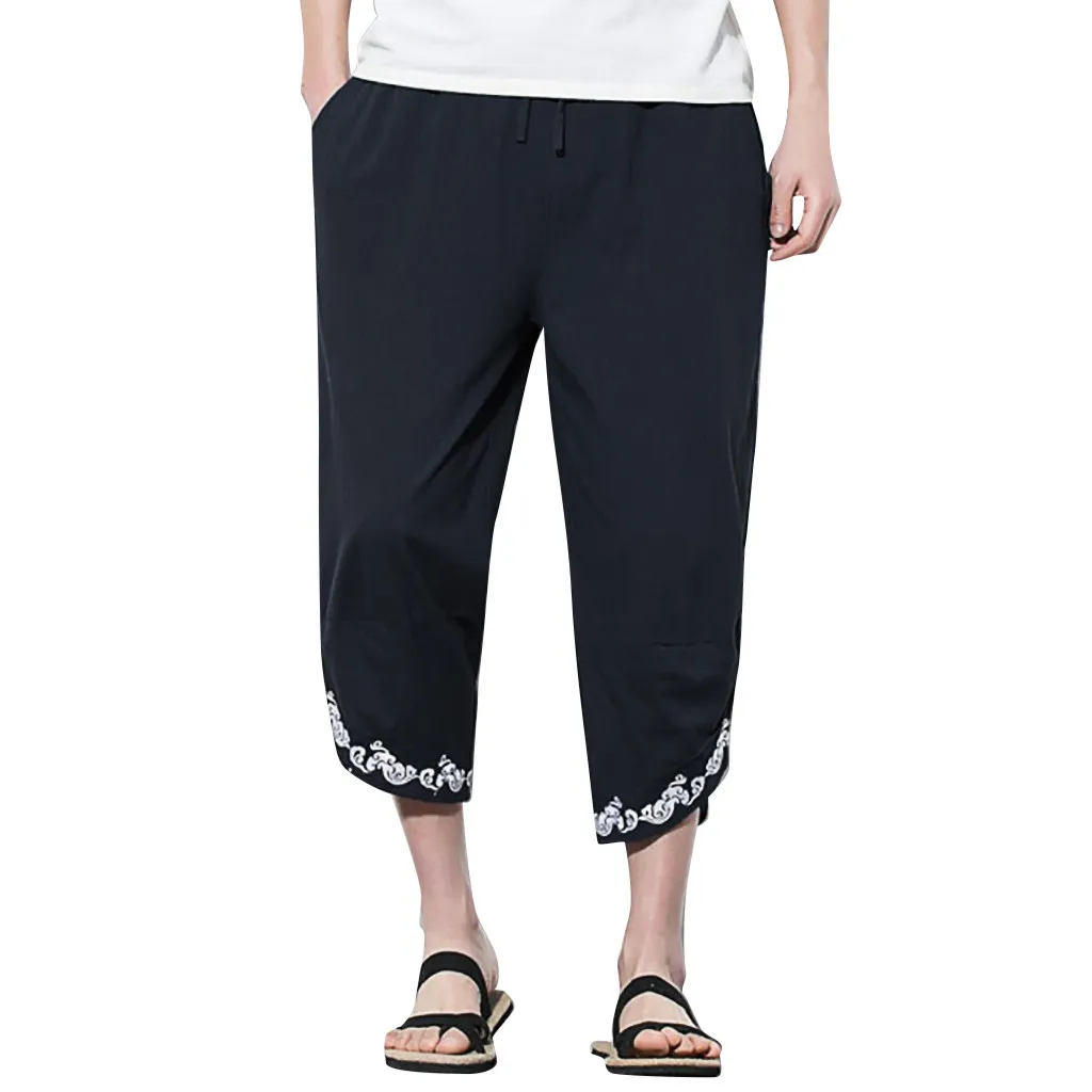 

2019 New Summer Men Casual Harem Cozy harmonize Pants Jogger Pants Fitness Trousers Linen Loose Pants Pantalons pour hommes